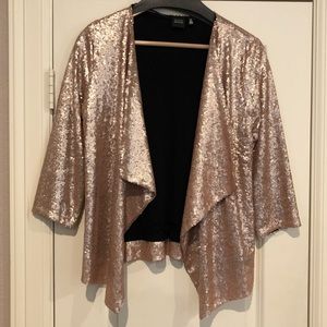 Sequin Drape Front Jacket